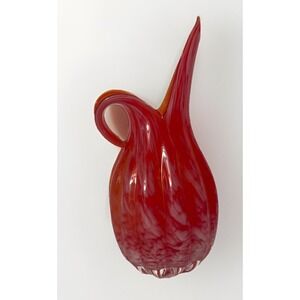 Lefton Hand Blown Coral Swirl Mcm Pitcher‎ 1960's